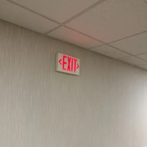 Exit sign installed at an art gallery in Canada