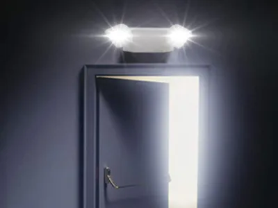 LE297 Edge-Lit LED Exit Sign with ABS/Acrylic Panel (5 Green LEDs)