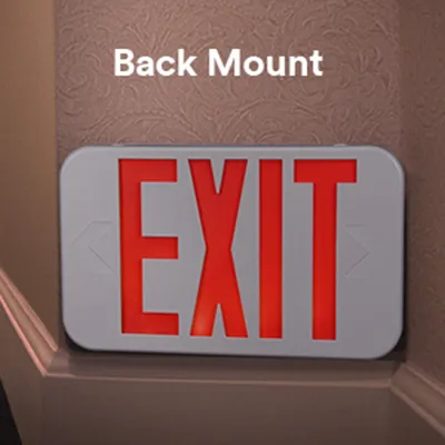 LE2912 Edge-Lit LED Exit Sign with ABS/Acrylic Panel (5 Green LEDs)