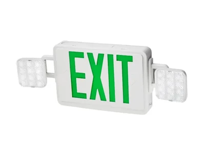 JLEC2GW/JLEC2RW LED Exit Sign/Emergency Light Combo (Green/Red Letters)