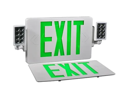 JLECD2GW/JLECD2RW LED Exit Sign/Emergency Light Combo (Red Letters)